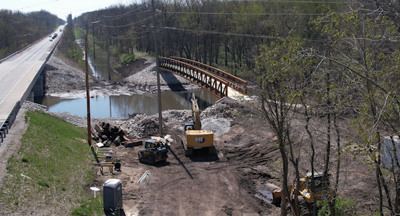Lincoln prairie trail, overhead view