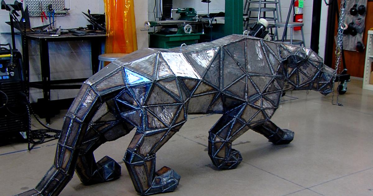 DPS students weld massive panther for Eisenhower High School