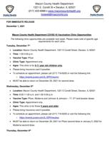 Macon County COVID-19 vaccine clinics - Week of Dec. 6