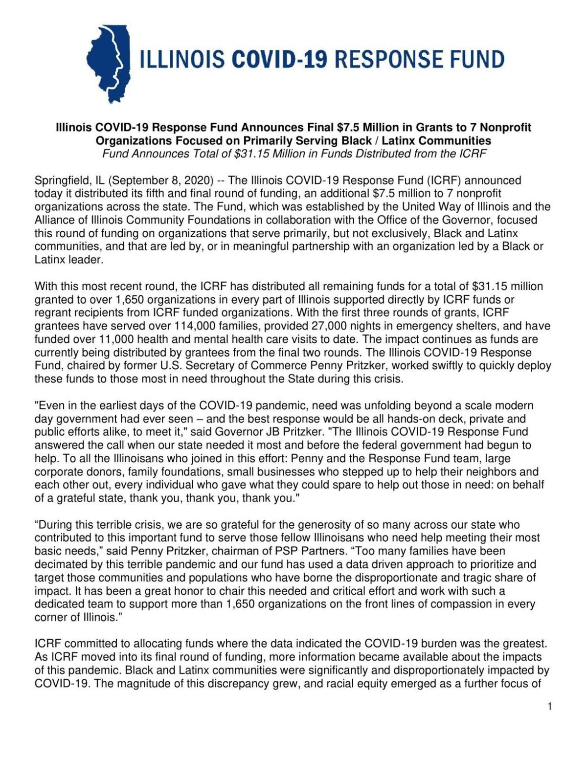 ICRF press release - 9/8/2020