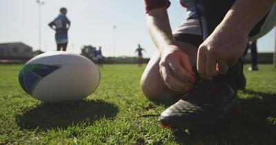 Rugby player on field