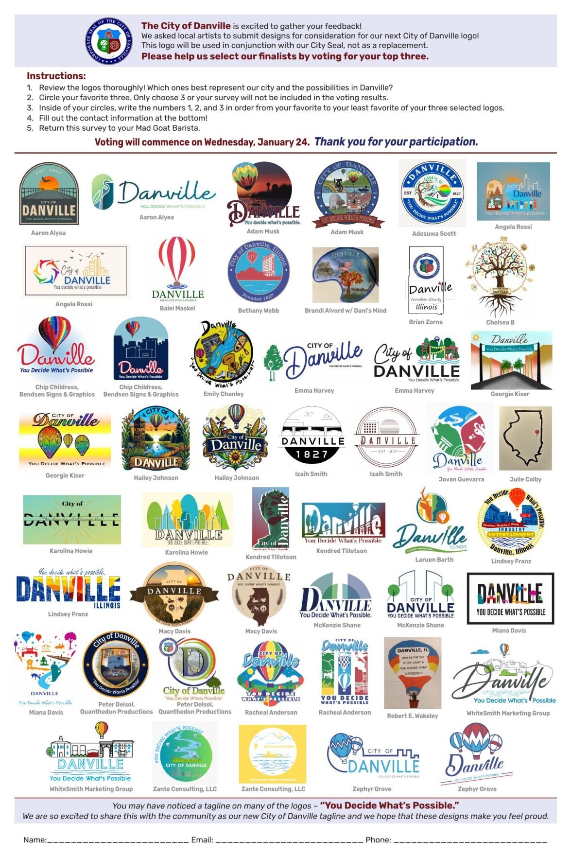 City of Danville Logo Sheet