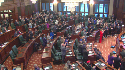 Democrats cheer budget address