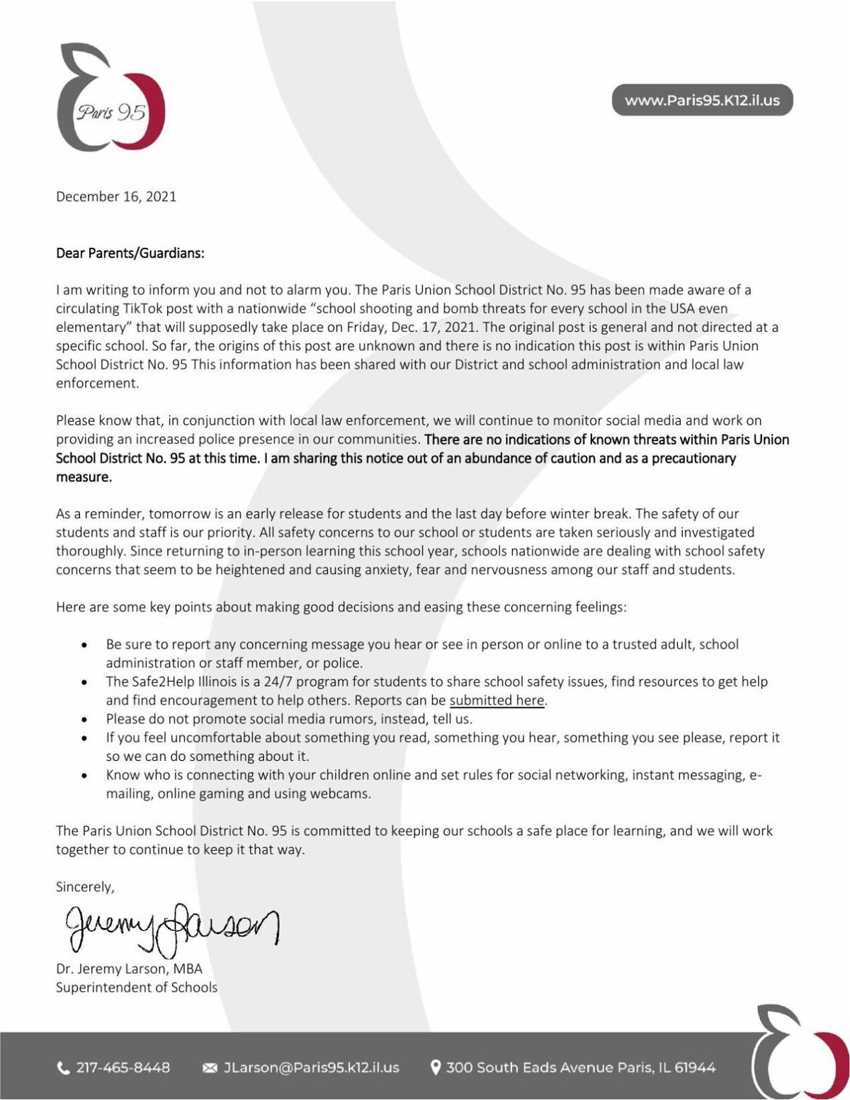 Paris school statement