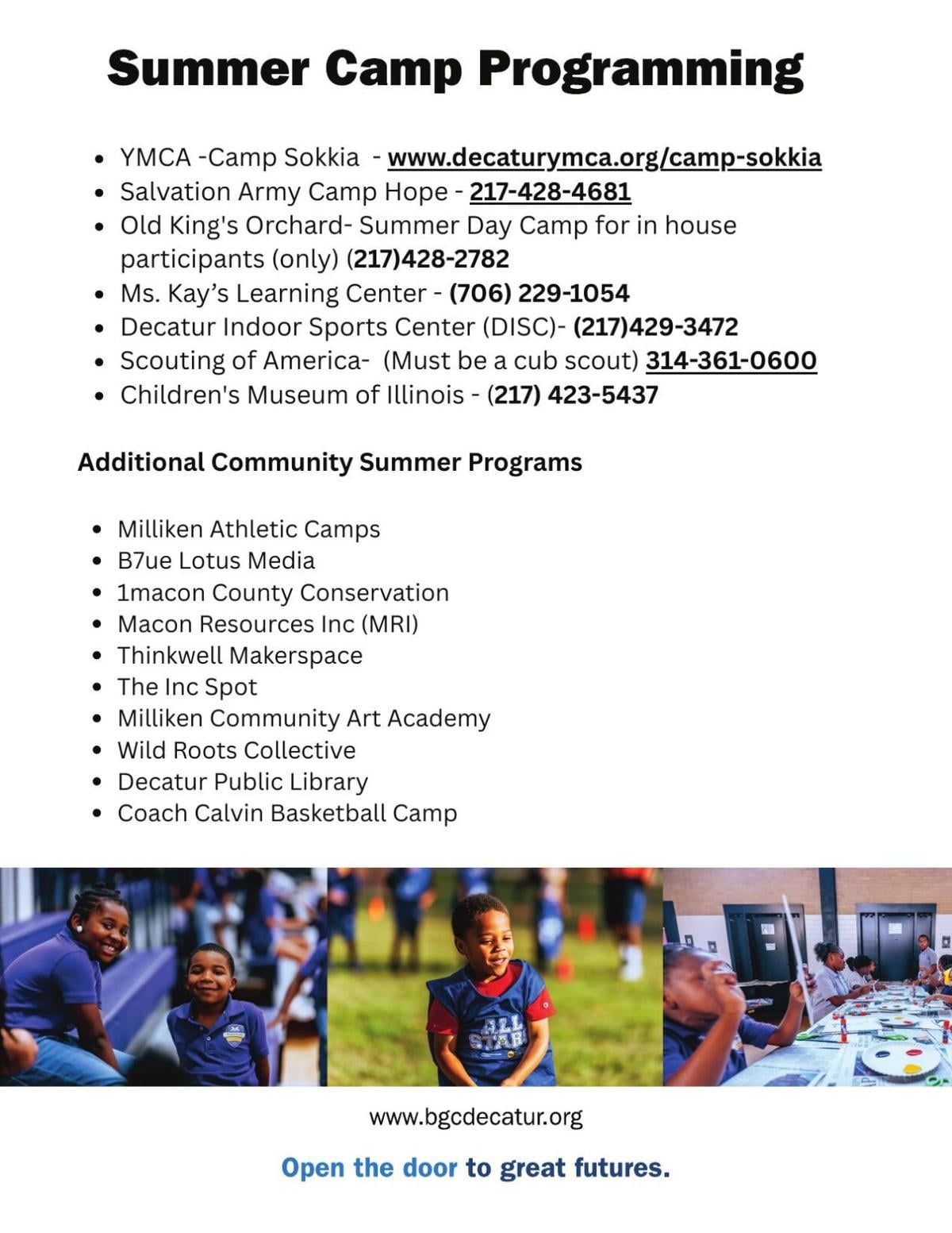 BGC of Decatur alternative summer camp options