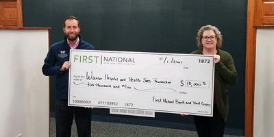 First National Bank donation to Clinton hospital