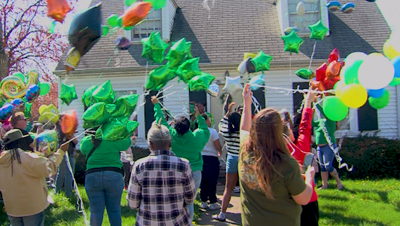 Noah Edwards, community balloon release