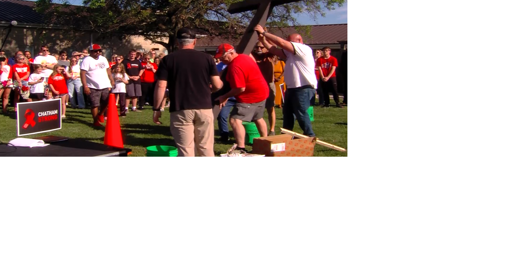 Community places cross in memory of Chatham YNOT crash victims, 1 year later