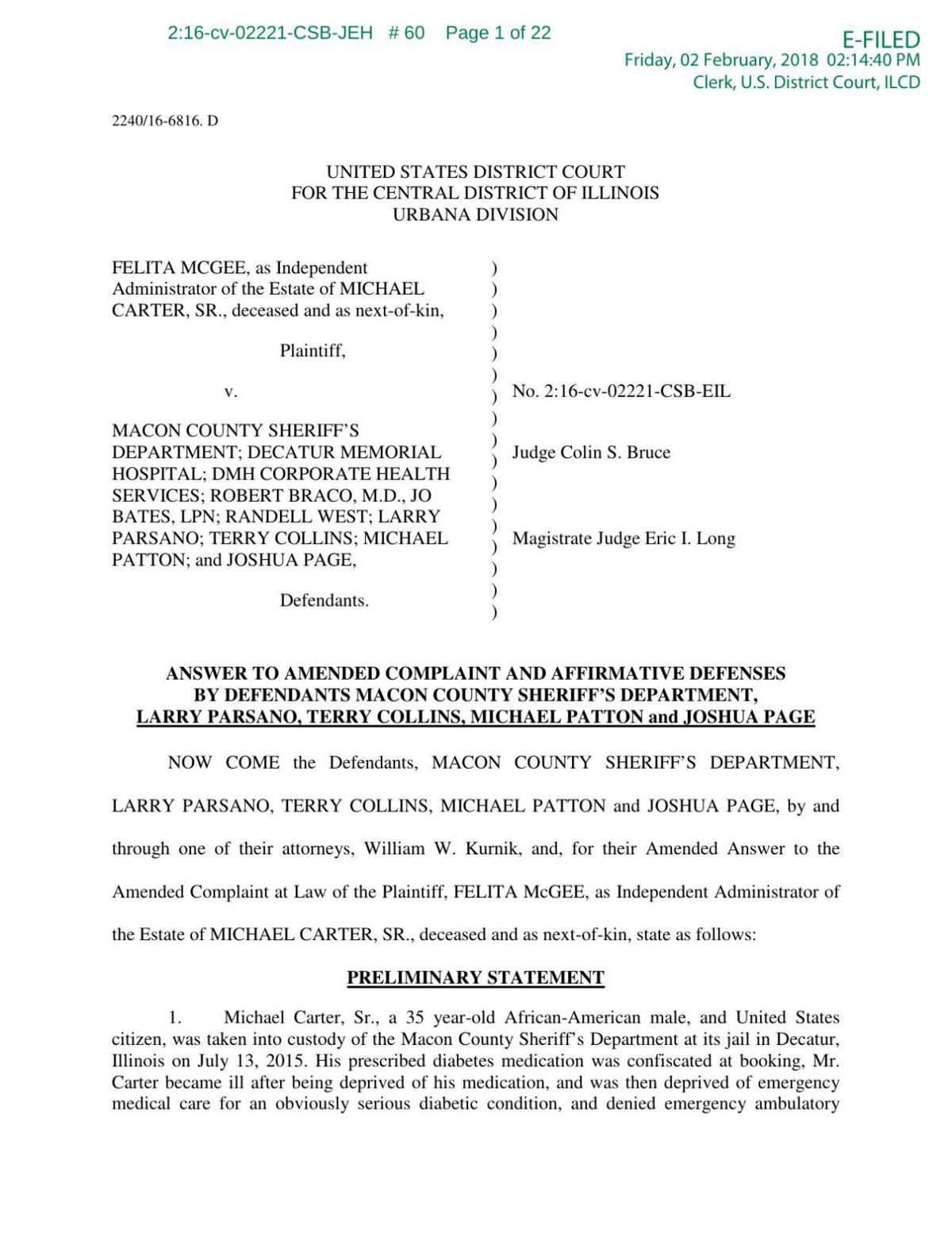 Law enforcement response to complaint