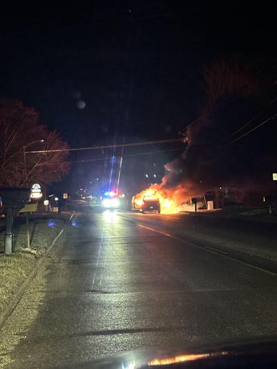 truck catches fire in catlin
