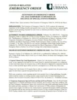 Emergency Order 20-03 extension - Urbana