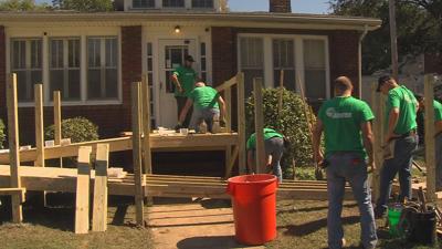 Ameren volunteers build wheelchair ramp for Decatur resident