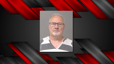 Thad Olson mugshot on background