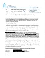 City Manager's Investigative Findings-Redacted