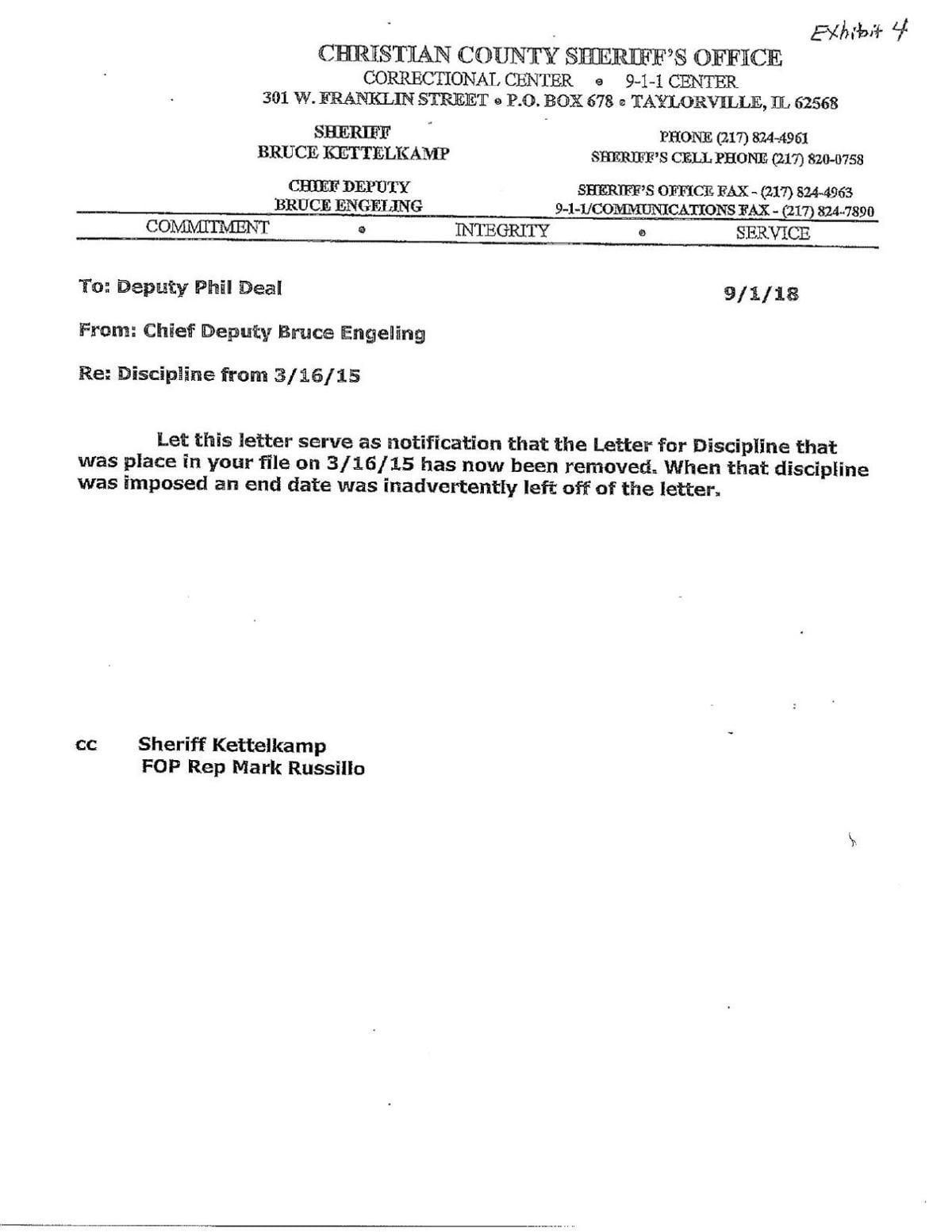 Alleged False Letter