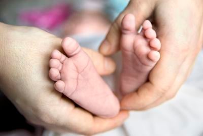 Newborn baby feet