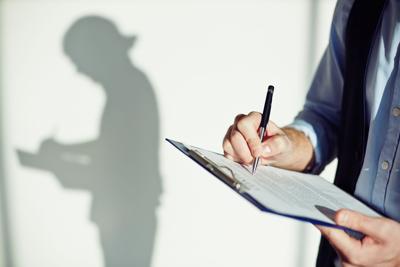 Man with document, paperwork,