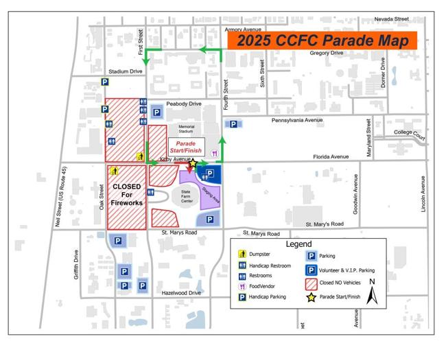 Champaign County Freedom Celebration Parade Map