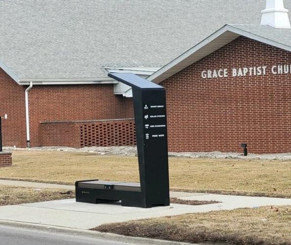 Solar-powered smart bench