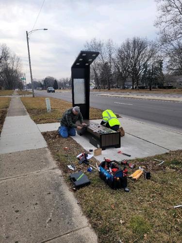 Solar-powered smart bench