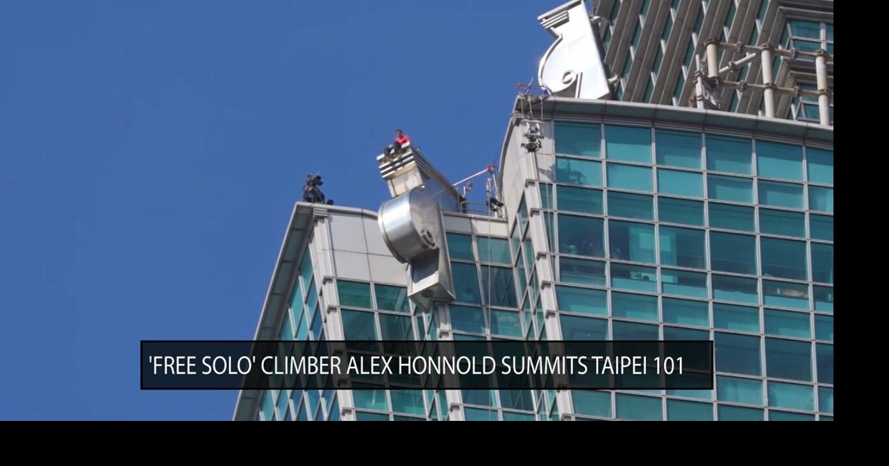 Free solo climber takes on Taipei 100