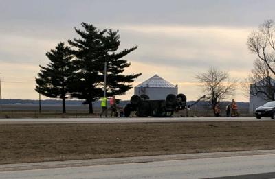 3 in hospital after car rear-ends Humvee