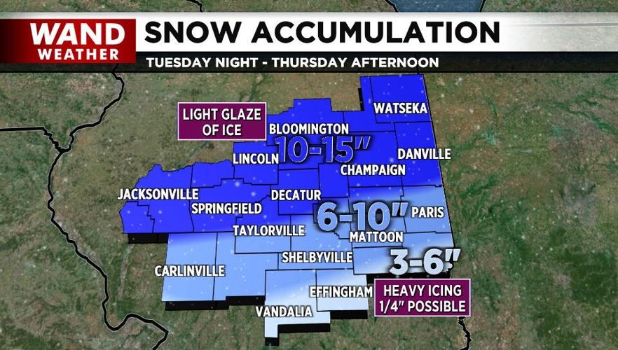 Snow accumulation forecast - Jan. 31, 2022
