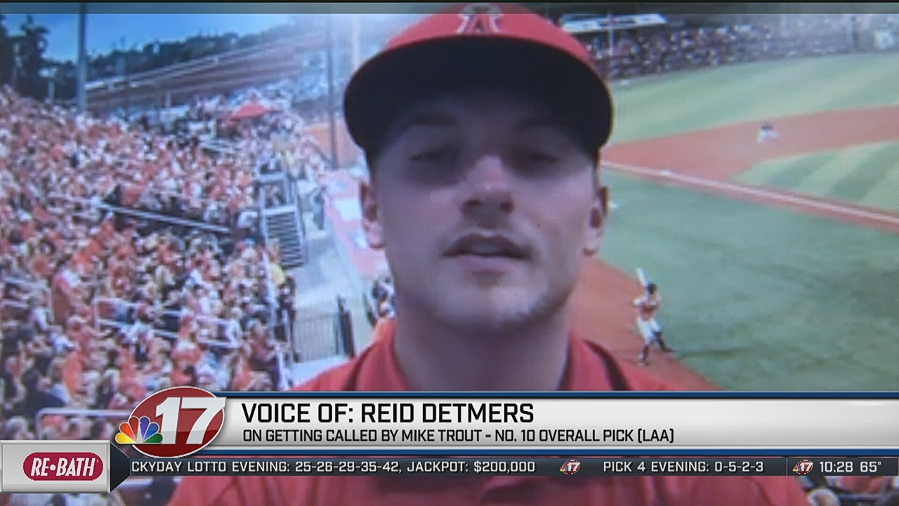 Nokomis native, Glenwood graduate Reid Detmers gets call from Mike Trout  after being drafted by Angels at No. 10