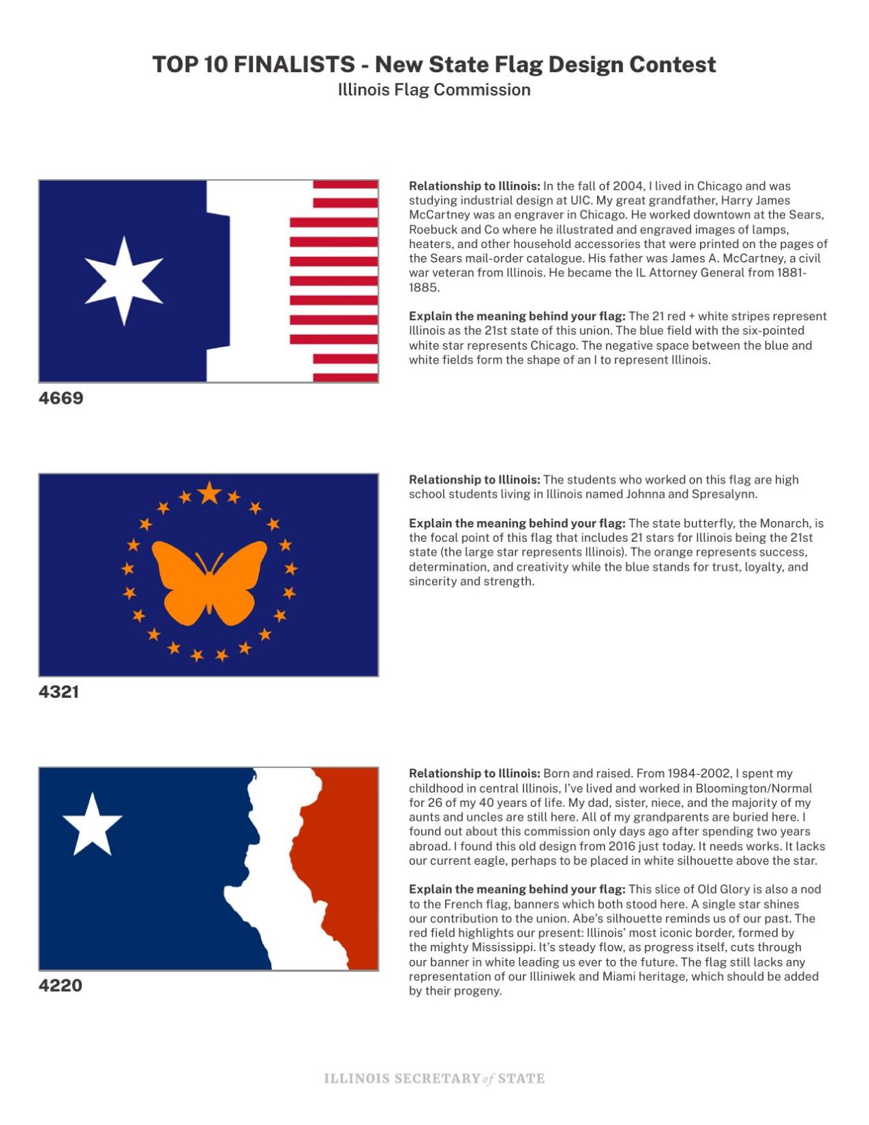Flag Commission Selects Top 10 Illinois Flag Designs Community Flag Commission Selects Top 10 Illinois Flag Designs Community
