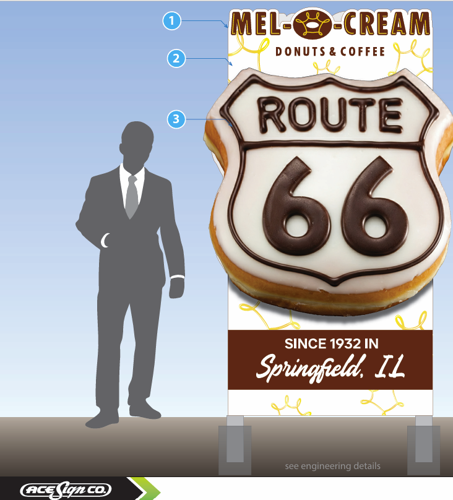 Mel-O-Cream to create large donut-shaped sign on Route 66