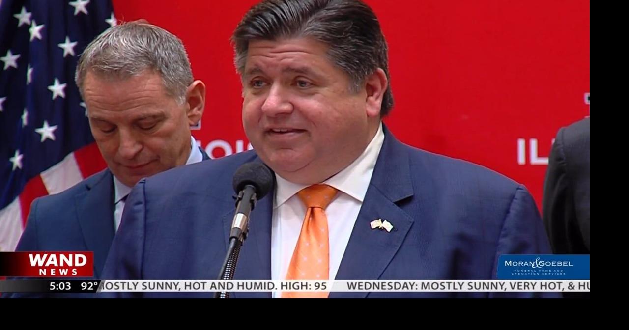 Governor Pritzker and local officials students on the first day