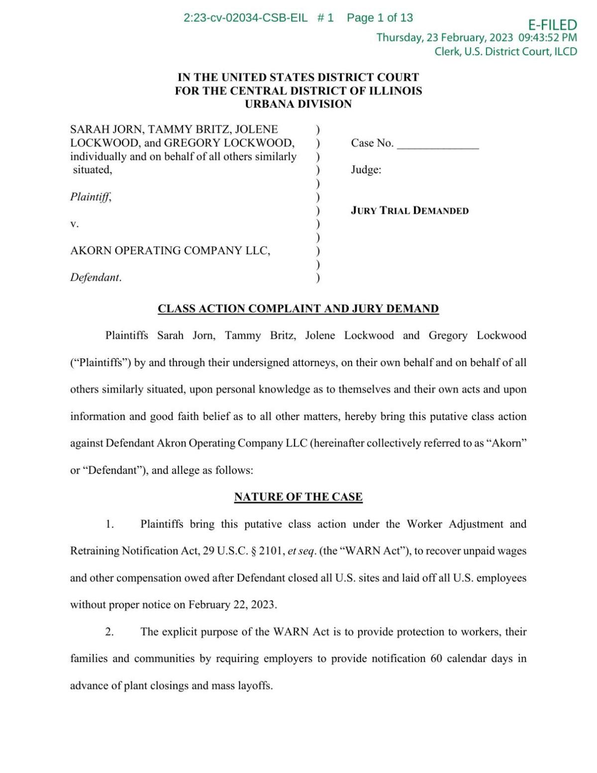 Akorn Class Action Lawsuit