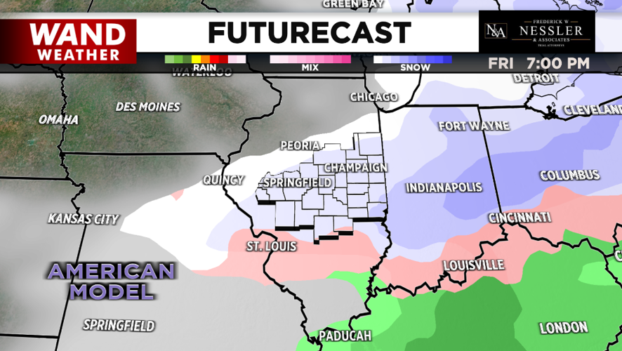 Quiet weather for Central Illinois today while some snow falls south