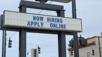 Now hiring sign, employment, job seeking, unemployment