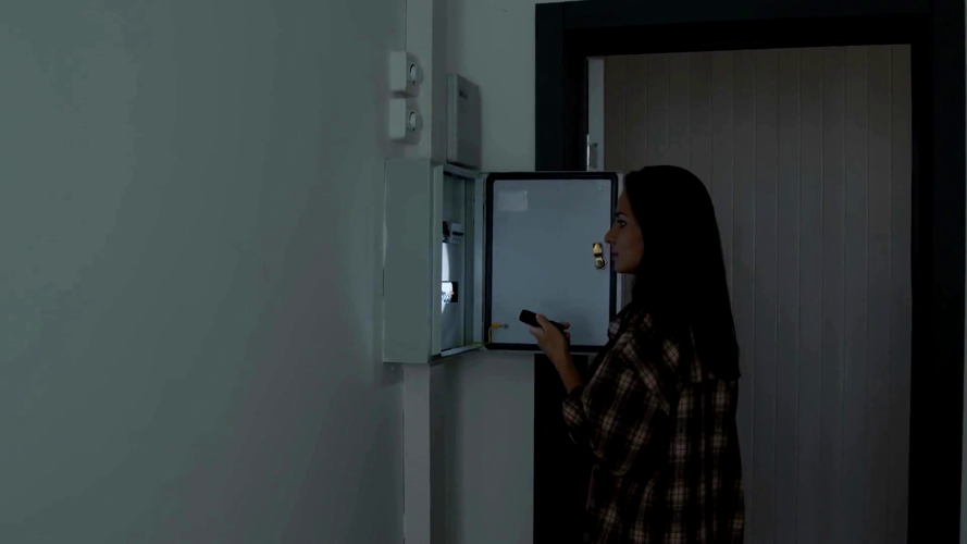 Power outage, storm, fuse box