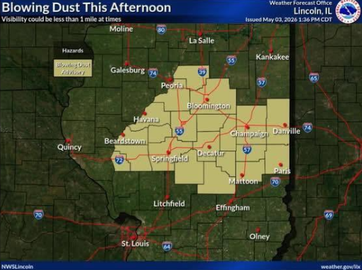 NWS dust advisory map 5.3.26