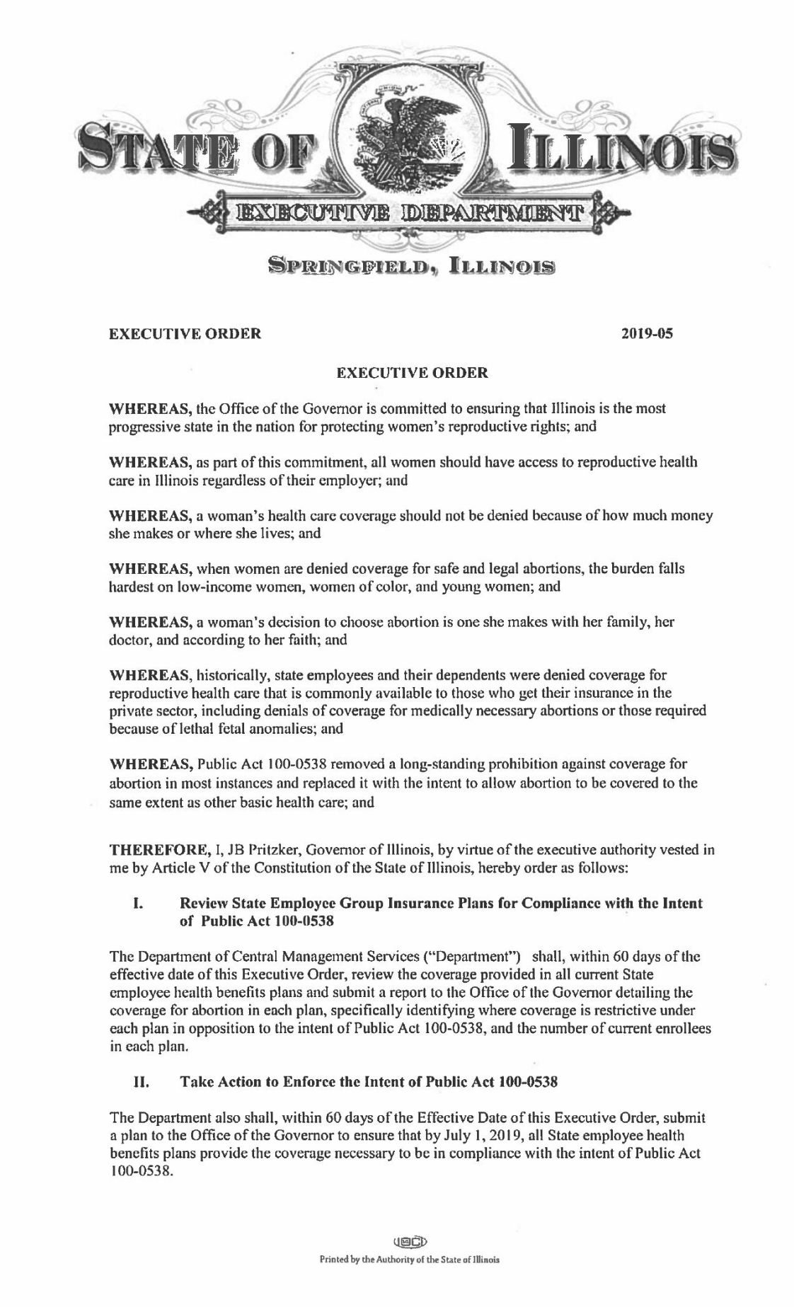 Executive Order 2019-05