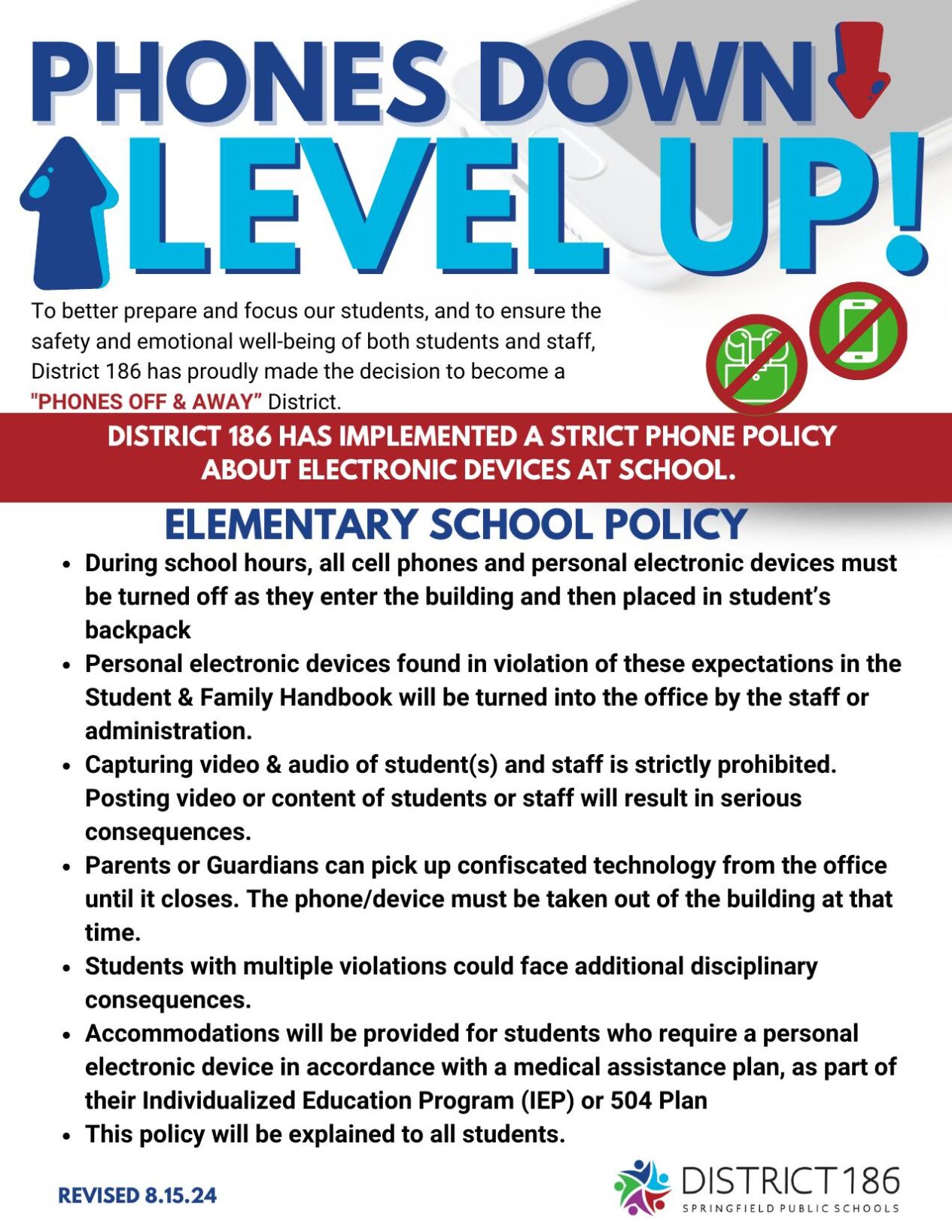 District 186 Phone Policy