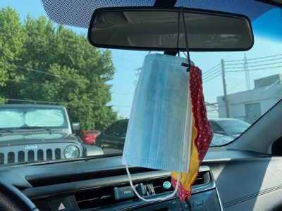 masks on mirror