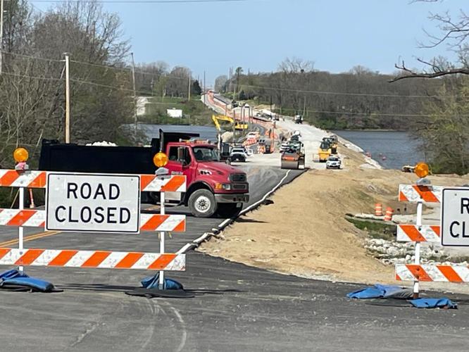 Sink hole, Reas Bridge Rd. closure