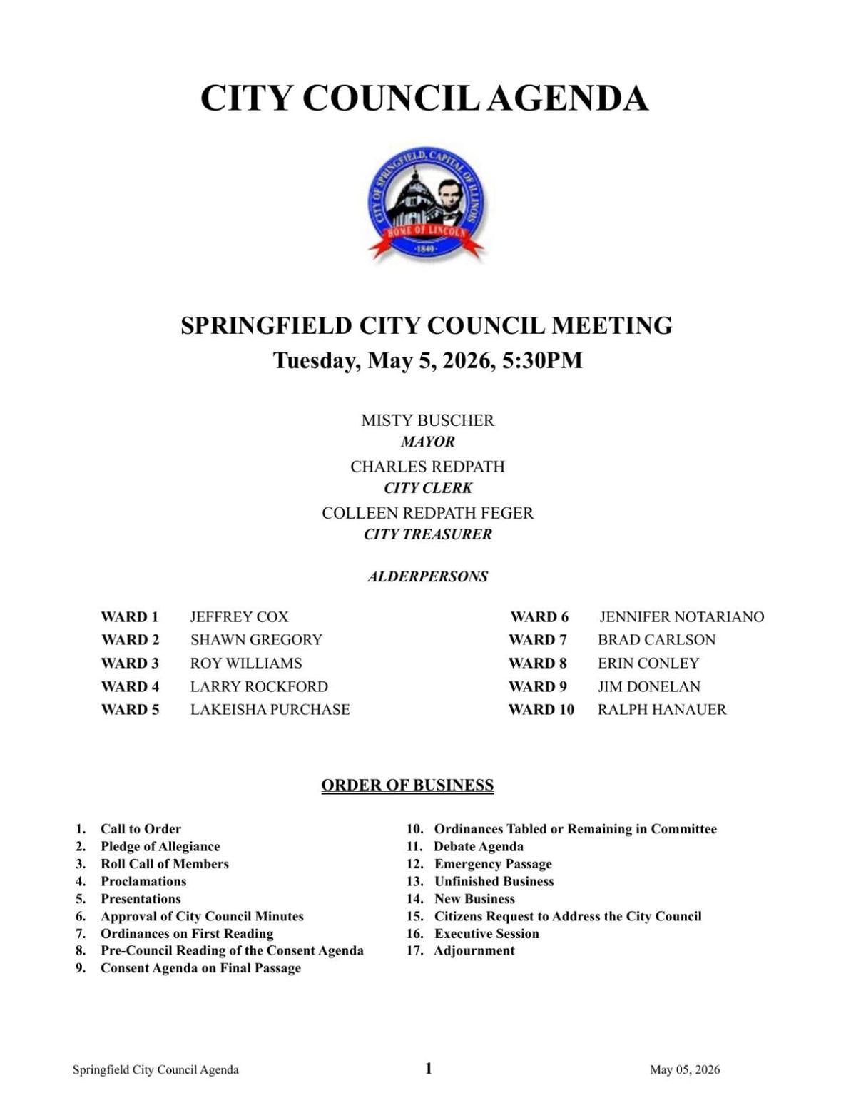 Springfield Parking Fines Ordinance