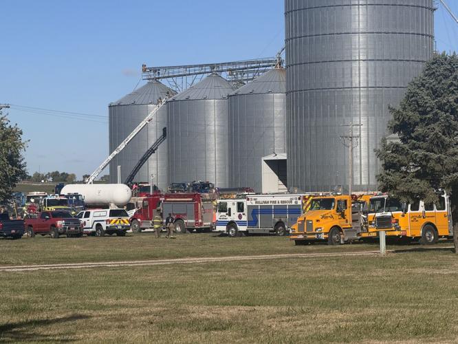 Fire trucks outside Coles Station