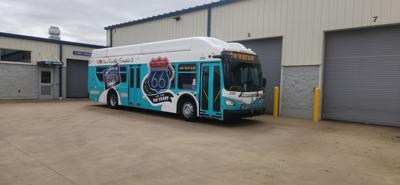 Route 66 anniversary celebration bus