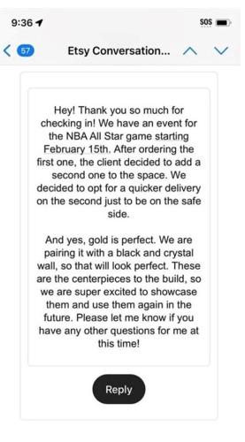 Etsy Message - NBA All-Star Game