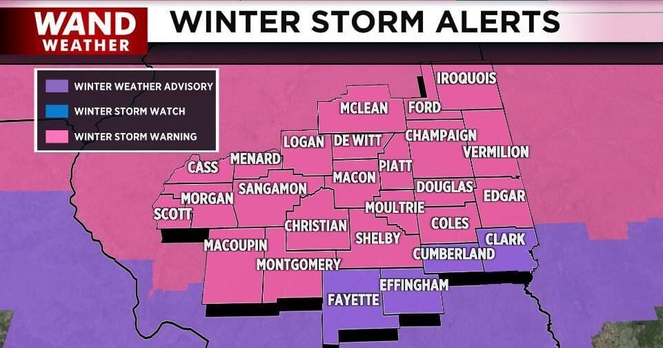Winter Storm Warning issued for most of central Illinois