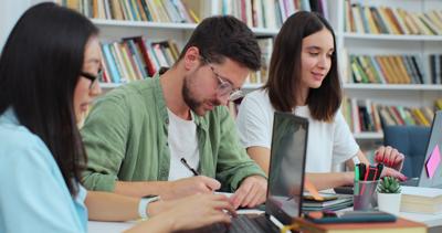 Students sitting at a table