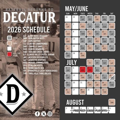 Decatur Baseball Club 2026 schedule