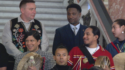 Maurice West with Native Americans