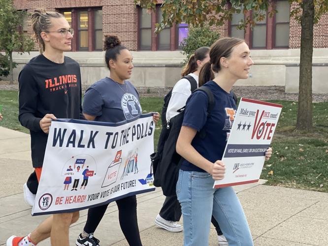 UI Students Walk to Polls