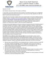 Macon Co. letter to community - 9/29/2020